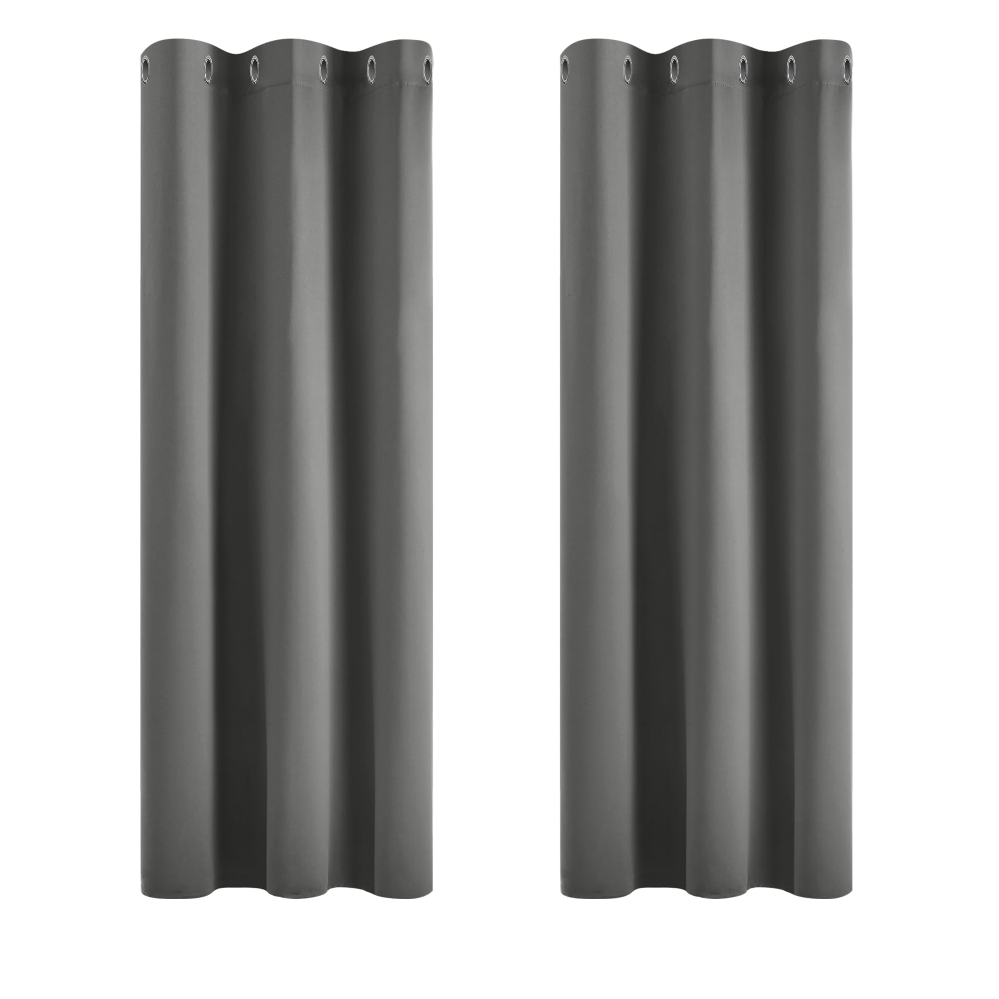 Deconovo Window Treatments Thermal Insulated Eyelet Curtains Blackout Curtains for Bedroom Light Grey 42 x 54 Inch 2 Panels