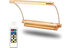 HONWELL Picture Light Cordless Display Lights Battery Powered LED Accent Lights Remote Controlled Uplight Artwork Lighting, Swivel Lamp Head with Timer Dimmer, Stick Art Lights for Painting Frame