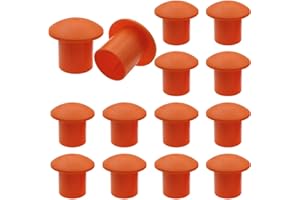 safycaby 14 PCS Plastic Reinforced Survey Rebar Cap Orange Rebar Safety Caps Mushroom Survey Rebar Cap for Diameter 10-25MM Rebar Orange