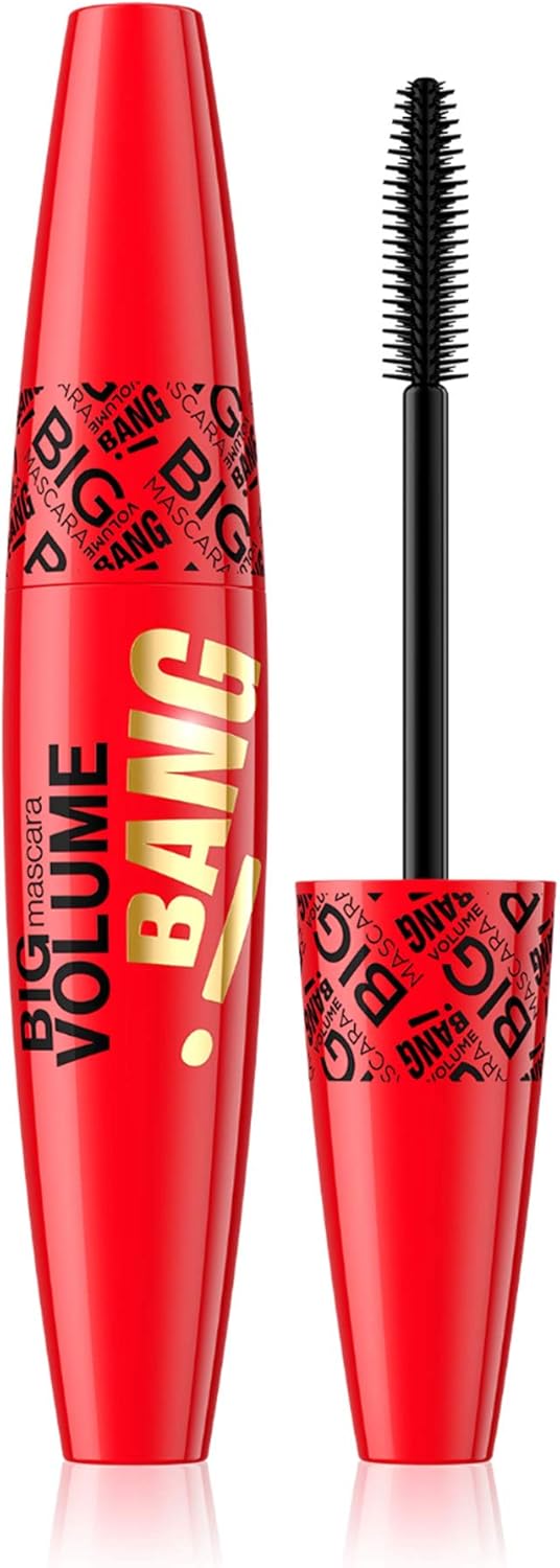 Eveline Cosmetics Big Volume Volumizing & Separating Mascara Bang!, Unique Brush
