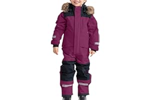 Snow Suits for Boys Girls Jumpsuit Snowsuits Windproof Waterproof Ski Suit Thickened Fleece Lined Snow Jackets Coat