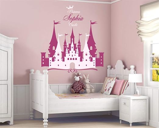 Wandaufkleber Kinderzimmer Wandaufkleber 3d Prinzessin Schloss Personalisierte Namen Aufkleber Madchen Kinderzimmer Schloss Home Decor Fur Madchen Schlafzimmer Kinderzimmer Kinderzimmer Amazon De Baumarkt