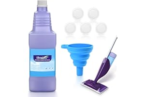 Bisenkud Refillable Bottle for Swiffer Wet Jet Mop - 1250ml /42.3 FL OZ - Leak-Proof HDPE Solution Bottle, Empty，Not for Power mop
