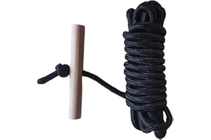 YBWYDH PR-20 Tree Pruner Rope Replacement for Big Mouth Pole Saw Pruner Manual Trimmer Long Handle Pruners with Wooden-20 Feet Compatible Fiscar Pruner Compatible Handle Diameter Trimmer Replacement (Black)