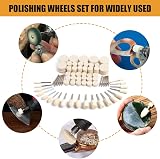 FOTYBEI 80PCS Wool Felt Polishing Buffing Wheel Dremel Rotary Tool 1/8" Shank view 6