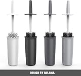 MR.SIGA Toilet Bowl Brush and Holder Gray 1 Pack view 3