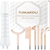 TUMAKOU High Frequency Facial Wand - Orange High Frequency Facial Device Machines for Skin Face Hair - High Frequency Wand with 6 Different Glass Tubes