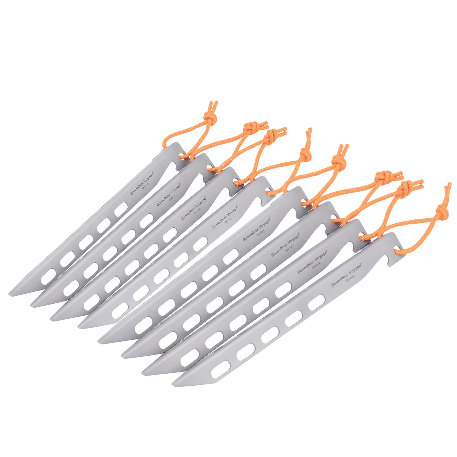 iBasingo 8 Pcs/Lot 20cm Titanium Pegs Lightweight V-shaped Tent Stakes Pegs Outdoor Camping Tent Accessories Portable Camp Pins Tent Nails Ti4011P