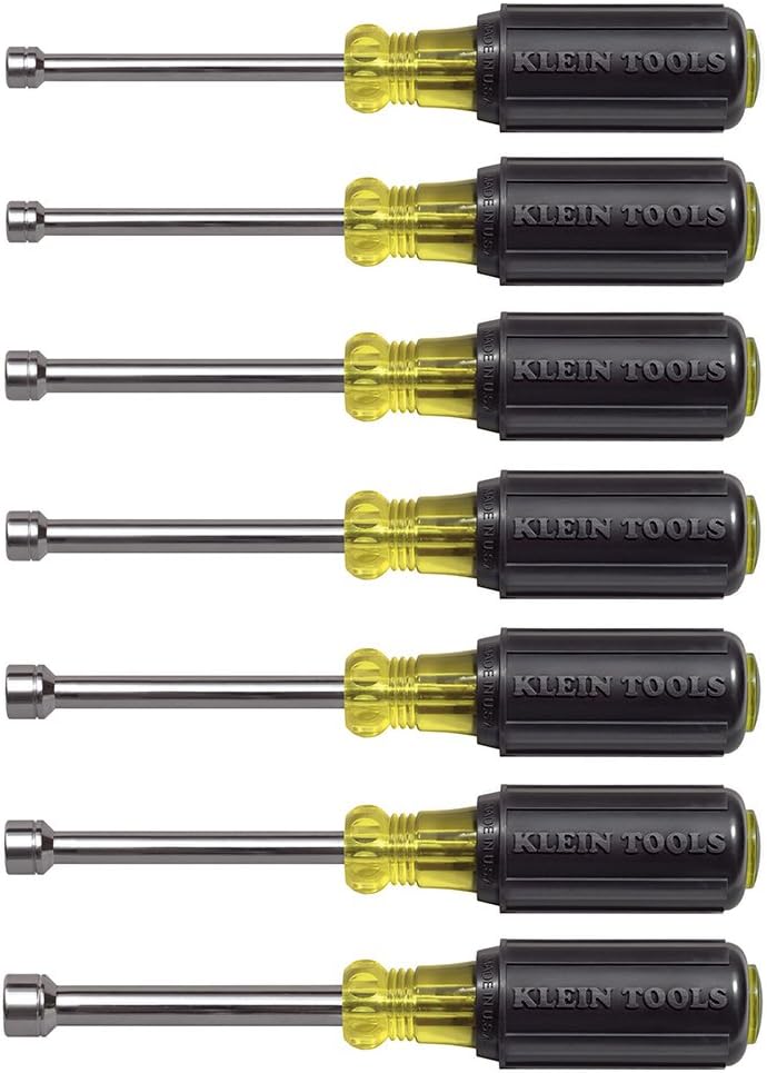 Klein Tools 65160 Metric Nut Driver Set with Hollow, Chrome-Plated 3-Inch Shafts and Cushion-Grip Handles: Home Improvement