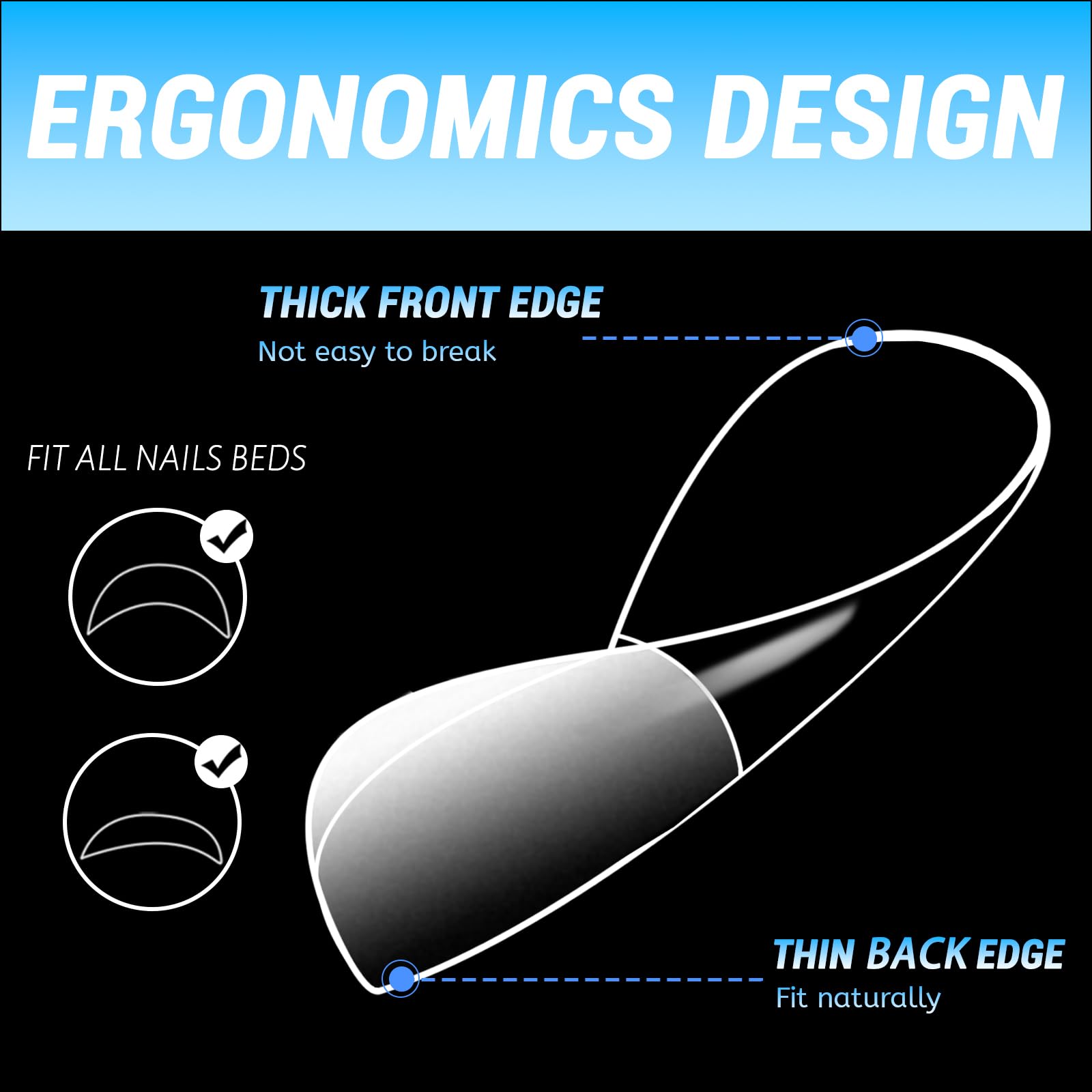 Lifextol 240pc Square Gel Nail Tips Medium Fake Nails for Press on Nails Clear Acrylic Nails Tips, 12 Size Full Cover Nail tips Square Soft Gel Nail Tips False Nails Extension Artificial Fingernails - Image 4