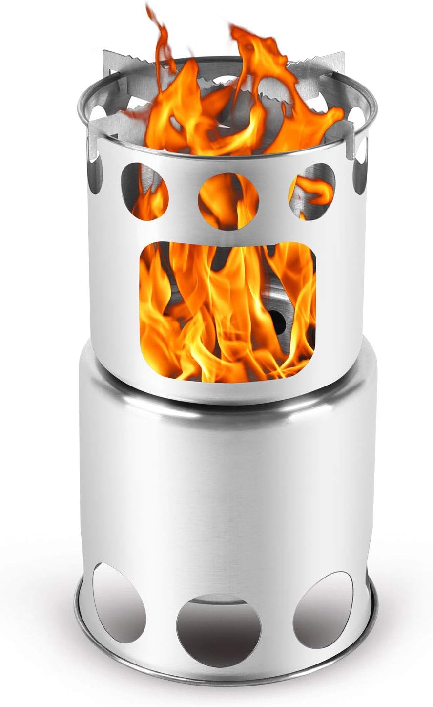 Gril De Feu Camping Pliable Odoland - Acier Inoxydable, Portable, Pour Barbecue Extérieur