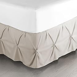 Nestl Linen Bed Skirt Queen Size, Pinch Pleat Queen