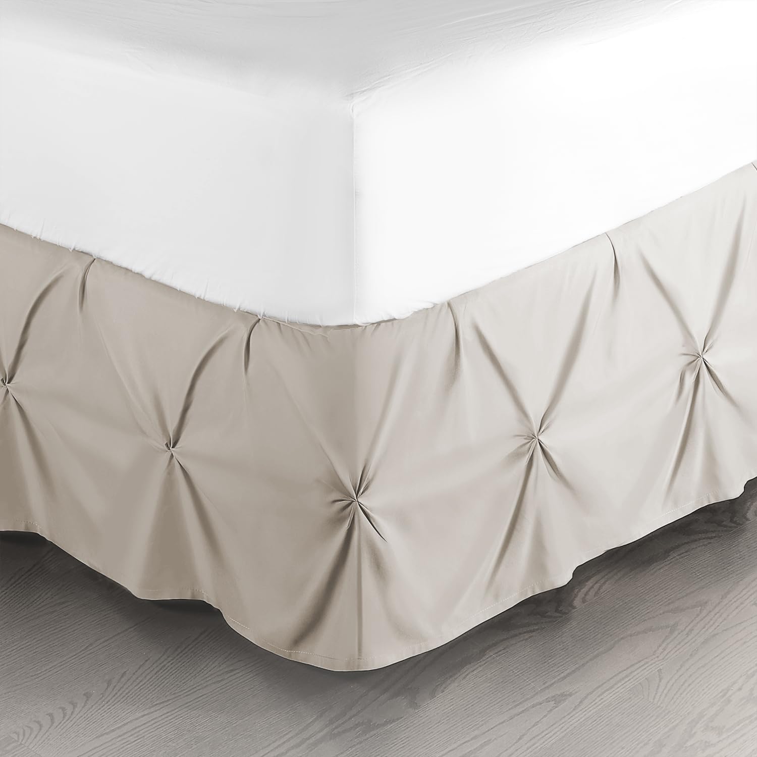 Nestl Linen Bed Skirt Queen Size, Pinch Pleat Queen
