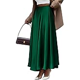 BTFBM Satin Skirts for Women Spring Fashion 2026 Elegant Flowy A-Line Cocktail Formal Silk Maxi Skirt Night Out Outfits