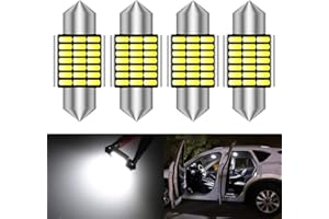 KATUR 31mm Festoon C5W Led Bulbs 6000K White Light Super Bright Chipsets Canbus Error Free for 3175 DE3175 DE3021 3022 3021 Interior Dome License Plate Door Lights (4pcs,White)