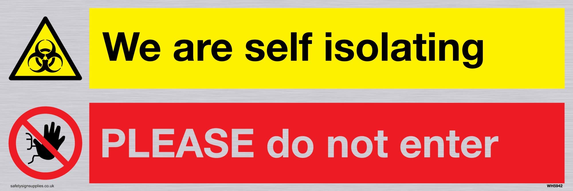 We are self isolating PLEASE do not enter sign - Vinyl Silver sticker