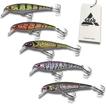 Amazon Field Gear Japan トラウトミノー ジョイントミノー シンキング 14g 9cm 5色セット ルアー 釣り 渓流釣り ミノー Field Gear Japan ルアー