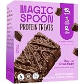 Magic Spoon Double Chocolate Treats, 4 Pack | Crispy Chewy Bar, Low Sugar, Grain Free, Wheat Free, Soy Free, Keto, Kosher, Individually Wrapped, Healthy Snacks