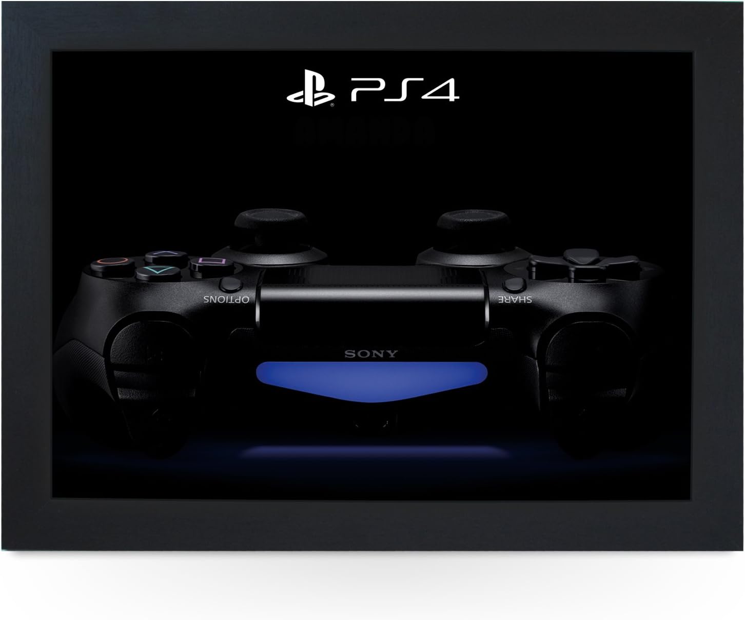Portable Lap Desk Tray (PS4 Controller Black Background) Handmade Wooden Frame, Beanbag Cushioned Bottom | Computers, Laptops, Meals, Food | L0194 Black
