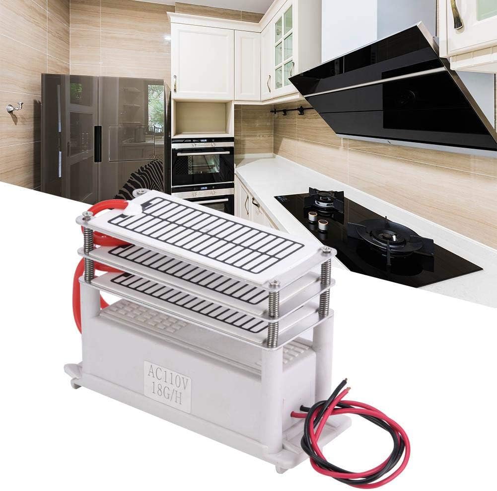 Qinlorgo Ozone Generator,18g Integrated Ozone Generator Household Ceramic Plate Cleaning Odor Purifier (110V)