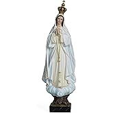 BC Catholic Our Lady of Fatima Virgin Mary Statue, 14.8" H Holy Mother Statue for Altar, Religious Gift Sacred Centerpiece for Home,Church, Hospital, Renaissance Sculpture Handpainted by Buildclassic