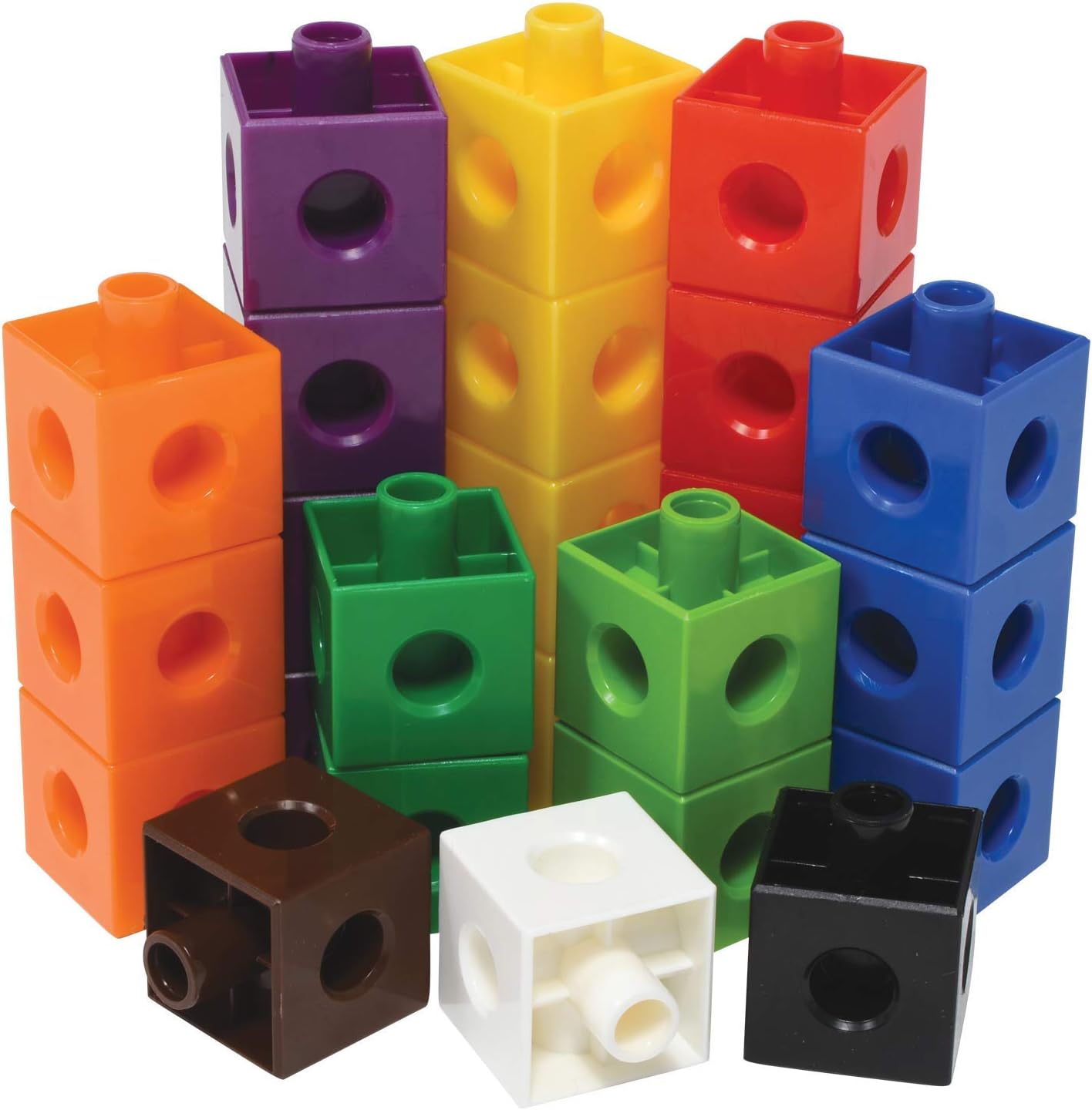 2cm Linking Cubes, 10 Bright Colours, Pack of 100