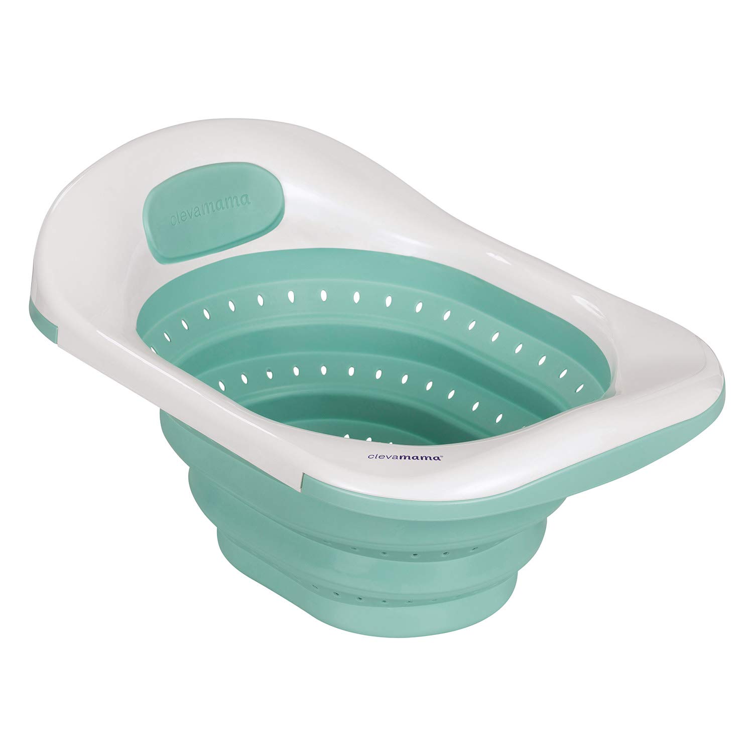 ClevaMama ClevaBath Baby Sink Bath for Infant and Newborn, Baby Bathtub Foldable -Turquoise, 53x38x30 cm, 0-12 Months
