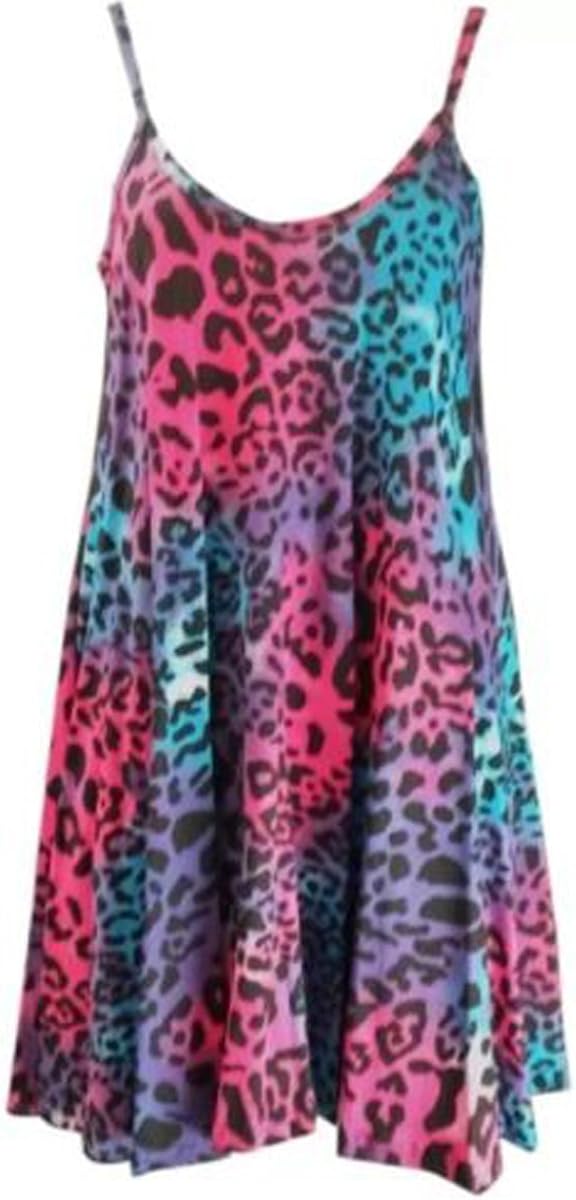 leopard print strappy swing dress