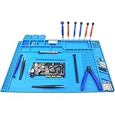 Heat Insulation Silicone Repair Mat with Scale Ruler and Screw Position for Soldering Iron, Phone and Computer Repair Size:17