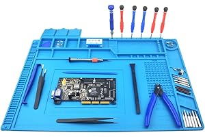 Heat Insulation Silicone Repair Mat with Scale Ruler and Screw Position for Soldering Iron, Phone and Computer Repair Size:17