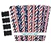 Outside the Box Papers Stripes, Chevron and Anchor Themed Paper Straws 7.75 Inches 100 Pack Red, White, Blue