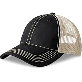 CHOK.LIDS Washed Trucker Hat Unstructured Distressed Pigment Dyed Cap | Vintage washed cotton, unstructured low profile, breathable mesh back, adjustable outdoor headwear