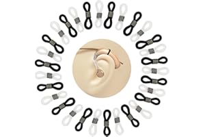 MAGNEECH 30pcs Premium Hearing Aid Retainers - Anti-Lost Holder Accessories for Eyeglass Users | Connectors Attachment Loop for Hearing Aids and Glasses | Ideal for Adults and Seniors (Gun Gray Short Spring)