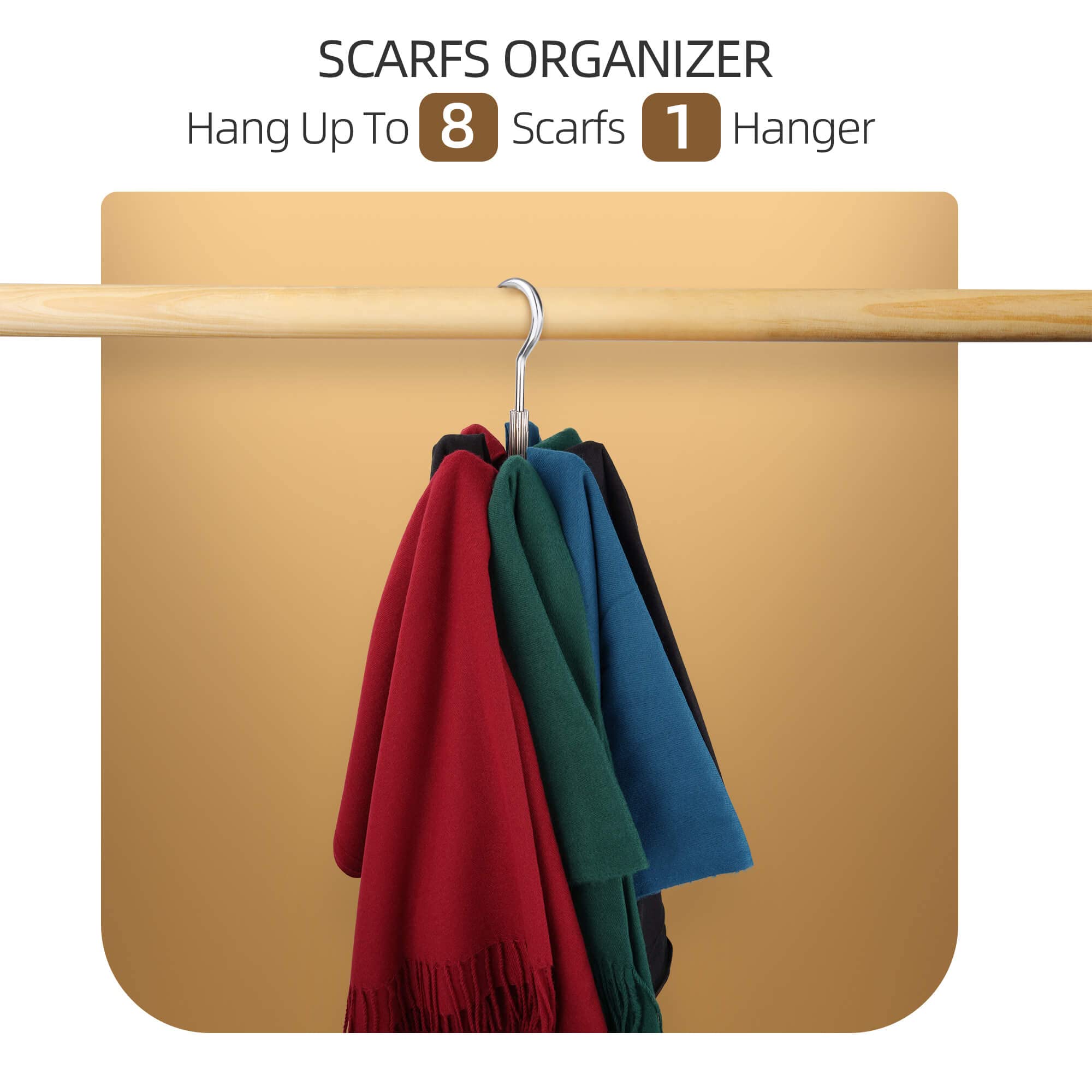 ZEDODIER Belt Hanger, Belt Organizer for Closet, Keeping Belts Visible and in Good Condition, Hanging Tie Rack Holder, Closet Organizers and Storage, Silver
