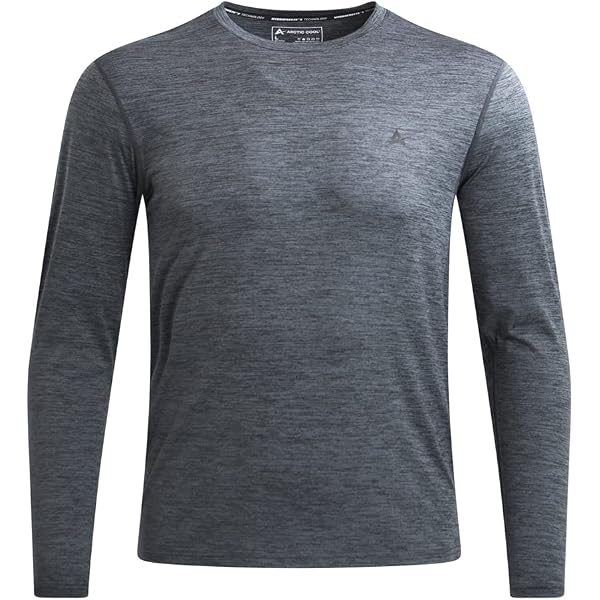 Corna Men's Long Sleeve UPF 50+ Sun Shirt - Moisture Wicking Performance Crew Neck Tee