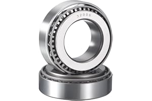 HIPicco 2 Pack 32006 Tapered Roller Bearing Cone and Cup Set, 30mm Bore 55mm OD 17mm Cup Width, Chrome Steel Taper Bearings S