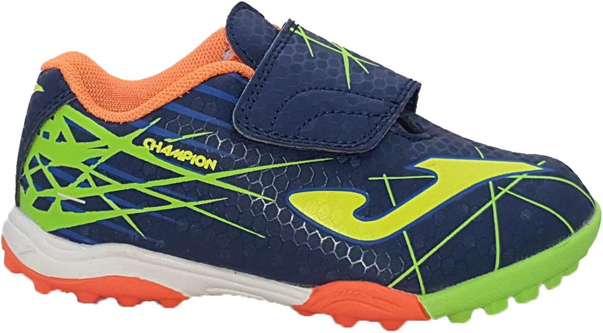 navy and orange turf shoes