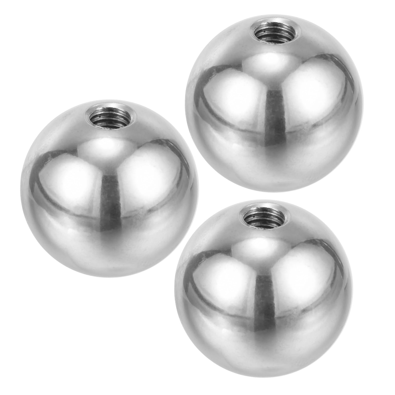 PATIKIL M6x24mm Ball Nuts Knob, 3 Pack Female Thread 304 Stainless Steel Round Blind Hole Screw Cap Cover for Lighting Machinery DIY Decoration, Silver