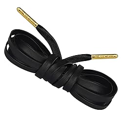 Loop King Laces - Premium Black Flat Leather Shoe
