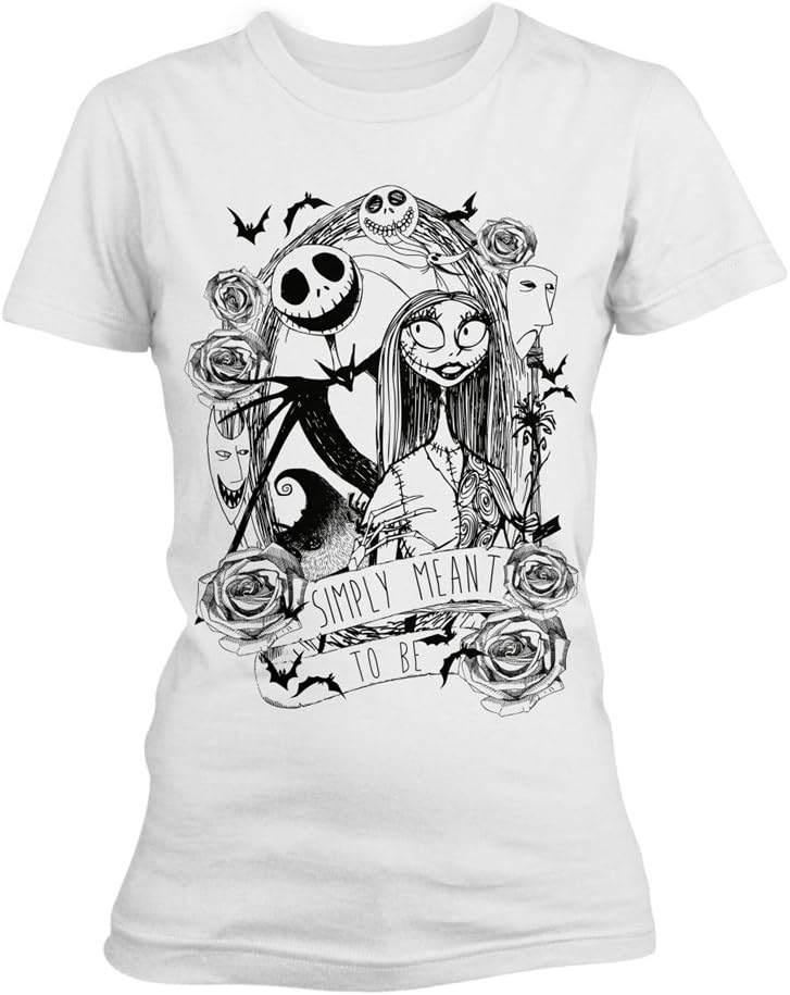 The Nightmare Before Christmas Official Ladies Simply Meant to Be Fitted T-Shirt White