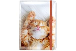 HSXNAM Passport Holder for Travel Essentials, Passport Wallet Cover Case for Travel Must Haves Accessories, Passport Book Holders for Women and Men, Cute Cat