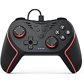 RivalPlay Wired Controller for PC with 2 Mapping Button Adjustable Vibration and 3 Turbo Speeds Compatible for Win(11/10/8/7) Plug-and-Play Black