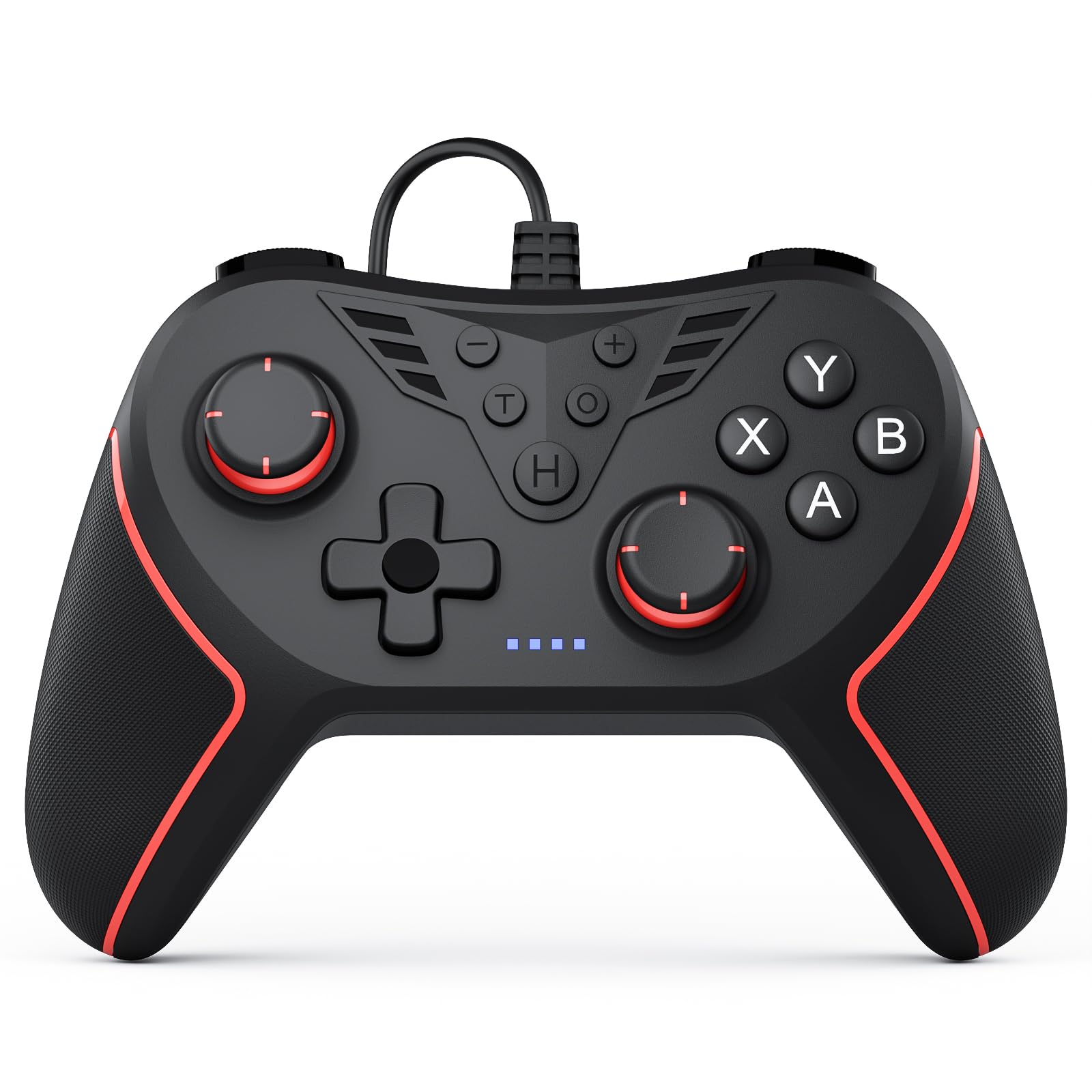RivalPlay Wired Controller for PC with 2 Mapping Button Adjustable Vibration and 3 Turbo Speeds Compatible for Win(11/10/8/7) Plug-and-Play Black