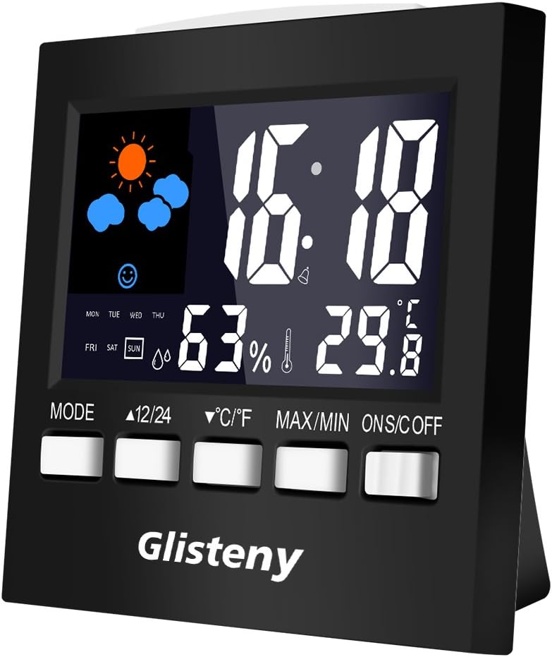 Glisteny Thermometer Monitor, Humidity Monitor LCD Screen Indoor