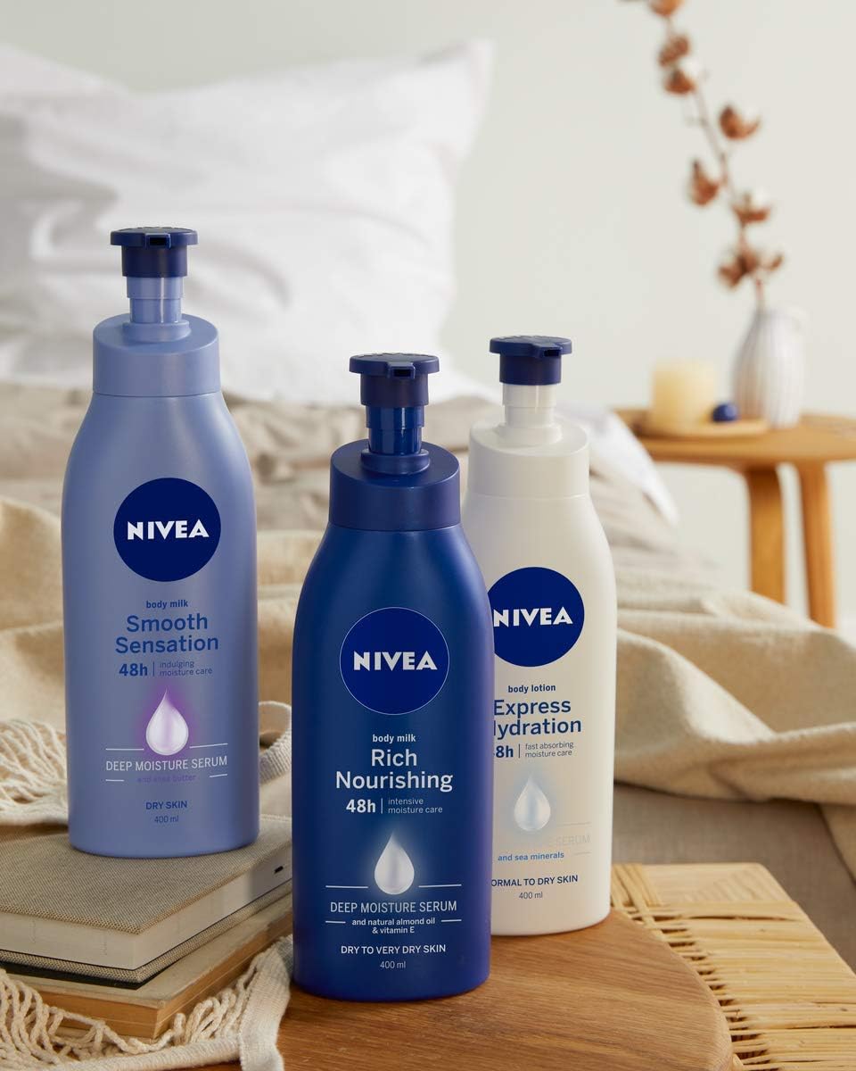 NIVEA Rich Nourishing Body Lotion, 400ml, Pack of 6, 400 ml (Pack of 6) - Image 5