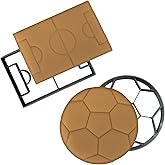 Moose Goods Soccer Cookie Cutter Set of 2 - Soccer Ball Shapes & Stamps, Sports Field Cookie Cutter Kit for Sports-Themed Party