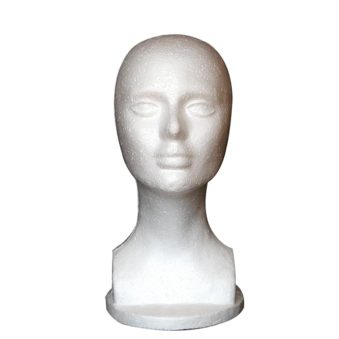 POLYSTYRENE WHITE FEMALE DISPLAY HEAD MANNEQUIN FOR WIG Amazon.co.uk