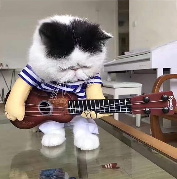 スタアナ Staana 犬 犬服 ギター 二足歩行 コスチューム 変身 コスプレ 変装 面白い ドッグウエア 小型犬用 猫用 M スタアナ Staana コスチューム 通販 Amazon