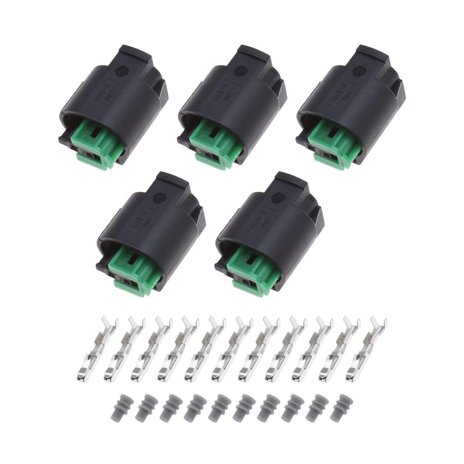 5 Sets 2 Pin Temperature Sensor Connector 1-967644-1 968405-1 2 Pin Female Connectors with Female Terminals & Seals Female Connector Sensor Plug Kit