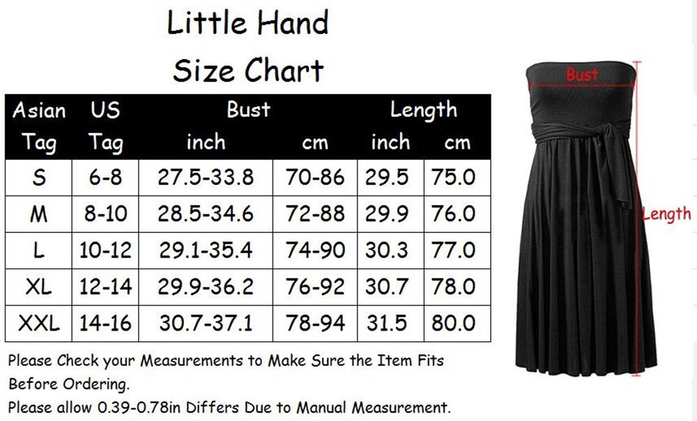 Little Hand Women's Beach Dress Stretchy Cover up One Piece Swimsuit Halter Bandeau Bikini Balck XL